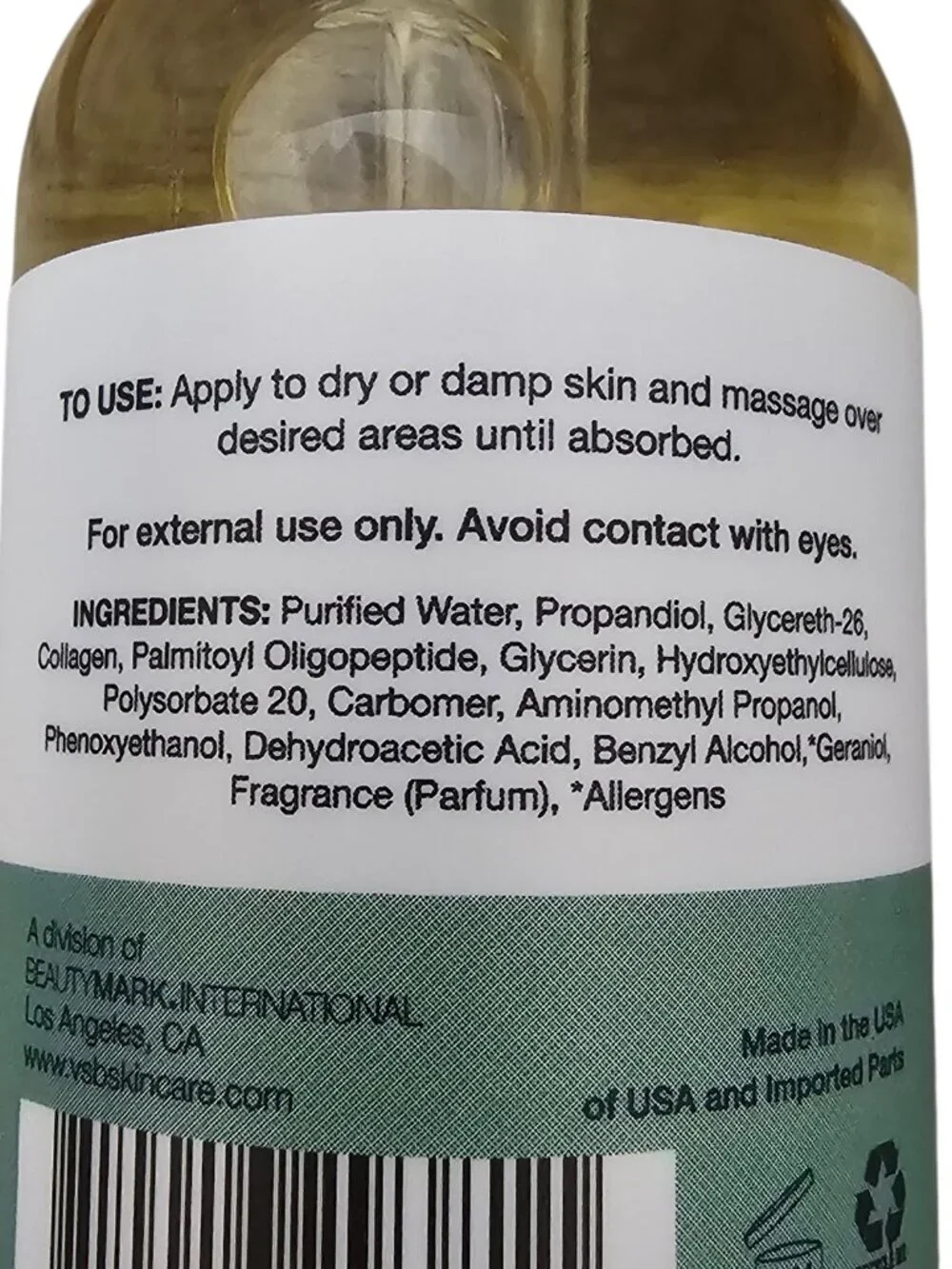 Vitamins and Sea Beauty Sea Salt and Collagen Peptides Restorative Facial Serum